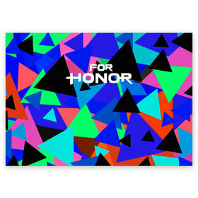 Поздравительная открытка с принтом FOR HONOR в Екатеринбурге, 100% бумага | плотность бумаги 280 г/м2, матовая, на обратной стороне линовка и место для марки
 | Тематика изображения на принте: for honor | game | за честь | игра | онор | фор хонор