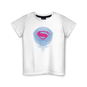 Детская футболка хлопок с принтом Superman в Екатеринбурге, 100% хлопок | круглый вырез горловины, полуприлегающий силуэт, длина до линии бедер | justice league movie (2017) | superman | vdpartat | знак | лига справедливости | логотип | супермен
