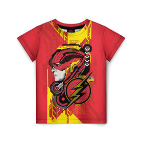 Детская футболка 3D с принтом The Flash в Екатеринбурге, 100% гипоаллергенный полиэфир | прямой крой, круглый вырез горловины, длина до линии бедер, чуть спущенное плечо, ткань немного тянется | flash | justice league movie | vdpartat | лига справедливости | супер герои | флеш