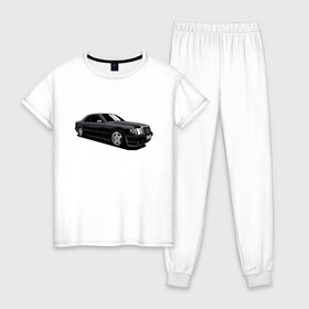 Женская пижама хлопок с принтом Mercedes C124 в Екатеринбурге, 100% хлопок | брюки и футболка прямого кроя, без карманов, на брюках мягкая резинка на поясе и по низу штанин | 124 кузов | a124 | amg | benz | brabus | c124 | drawing | fan | legend | legendary | luxury | mercedes | owner | s124 | tuned | w124 | амг | бамбус | брабус | владелец | кузов | легенда | легендарный | люксовая | люксовый | машина | мерс | м