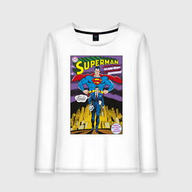 Женский лонгслив хлопок с принтом Clark Kent в Екатеринбурге, 100% хлопок |  | man | steel | superman | vdzajul | супермен | супермэн