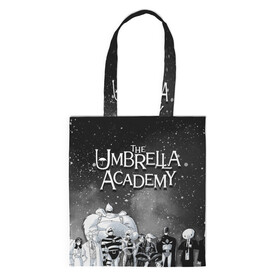 Шоппер 3D с принтом The Umbrella Academy в Екатеринбурге, 100% полиэстер | Плотность: 200 г/м2; Размер: 34×35 см; Высота лямок: 30 см | the umbrella academy | umbrella | академия амбрелла | амбрелла | герб | зонтик