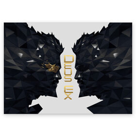 Поздравительная открытка с принтом Deus Ex в Екатеринбурге, 100% бумага | плотность бумаги 280 г/м2, матовая, на обратной стороне линовка и место для марки
 | adam jensen | cyberpunk | deus ex | eidos montreal | games | human revolution | low poly | mankind divided | square enix | адам дженсен | бог из | игры | киберпанк