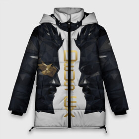 Женская зимняя куртка 3D с принтом Deus Ex в Екатеринбурге, верх — 100% полиэстер; подкладка — 100% полиэстер; утеплитель — 100% полиэстер | длина ниже бедра, силуэт Оверсайз. Есть воротник-стойка, отстегивающийся капюшон и ветрозащитная планка. 

Боковые карманы с листочкой на кнопках и внутренний карман на молнии | adam jensen | cyberpunk | deus ex | eidos montreal | games | human revolution | low poly | mankind divided | square enix | адам дженсен | бог из | игры | киберпанк