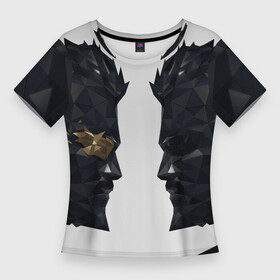 Женская футболка 3D Slim с принтом Deus Ex(спина) в Екатеринбурге,  |  | adam jensen | cyberpunk | deus ex | eidos montreal | games | human revolution | low poly | mankind divided | square enix | адам дженсен | бог из | игры | киберпанк