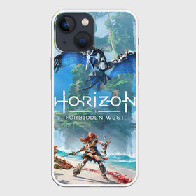 Чехол для iPhone 13 mini с принтом Horizon Forbidden West в Екатеринбурге,  |  | aloy | guerrilla games | horizon forbidden west | hunt | zero dawn | горизонт | запретный запад | игры | нулевой рассвет | охота | элой