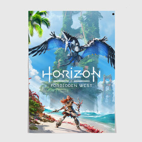 Постер с принтом Horizon Forbidden West в Екатеринбурге, 100% бумага
 | бумага, плотность 150 мг. Матовая, но за счет высокого коэффициента гладкости имеет небольшой блеск и дает на свету блики, но в отличии от глянцевой бумаги не покрыта лаком | aloy | guerrilla games | horizon forbidden west | hunt | zero dawn | горизонт | запретный запад | игры | нулевой рассвет | охота | элой