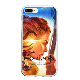 Чехол для iPhone 7Plus/8 Plus матовый с принтом Horizon Forbidden West в Екатеринбурге, Силикон | Область печати: задняя сторона чехла, без боковых панелей | aloy | guerrilla games | horizon forbidden west | hunt | zero dawn | горизонт | запретный запад | игры | нулевой рассвет | охота | элой