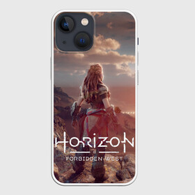 Чехол для iPhone 13 mini с принтом Horizon Forbidden West в Екатеринбурге,  |  | aloy | guerrilla games | horizon forbidden west | hunt | zero dawn | горизонт | запретный запад | игры | нулевой рассвет | охота | элой