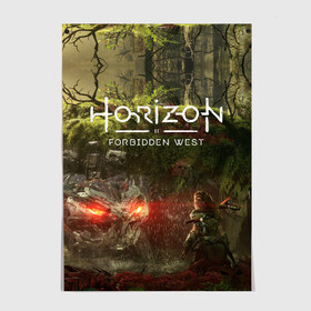 Постер с принтом Horizon Forbidden West в Екатеринбурге, 100% бумага
 | бумага, плотность 150 мг. Матовая, но за счет высокого коэффициента гладкости имеет небольшой блеск и дает на свету блики, но в отличии от глянцевой бумаги не покрыта лаком | aloy | guerrilla games | horizon forbidden west | hunt | zero dawn | горизонт | запретный запад | игры | нулевой рассвет | охота | элой