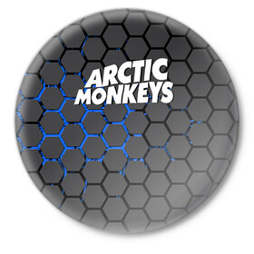 Значок с принтом ARCTIC MONKEYS в Екатеринбурге,  металл | круглая форма, металлическая застежка в виде булавки | alex turner | arctic monkeys | rock | алекс тернер | арктик манкис | рок