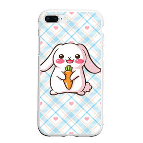 Чехол для iPhone 7Plus/8 Plus матовый с принтом Милый зайка в Екатеринбурге, Силикон | Область печати: задняя сторона чехла, без боковых панелей | веган | вегетарианец | животное | зайцы | зайчик | зайчонок | заяц | кролик | кроль | крольчонок | овощи | пушистик
