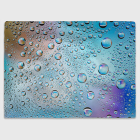 Плед 3D с принтом Капли голубой роса стекло вода в Екатеринбурге, 100% полиэстер | закругленные углы, все края обработаны. Ткань не мнется и не растягивается | вода | градиент | для всех | дождь | капли | летний | на каждый день | обычный | окно | поверхность | повседневный | размытость | роса | стекло