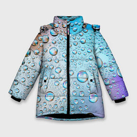 Зимняя куртка для девочек 3D с принтом Капли голубой роса стекло вода в Екатеринбурге, ткань верха — 100% полиэстер; подклад — 100% полиэстер, утеплитель — 100% полиэстер. | длина ниже бедра, удлиненная спинка, воротник стойка и отстегивающийся капюшон. Есть боковые карманы с листочкой на кнопках, утяжки по низу изделия и внутренний карман на молнии. 

Предусмотрены светоотражающий принт на спинке, радужный светоотражающий элемент на пуллере молнии и на резинке для утяжки. | вода | градиент | для всех | дождь | капли | летний | на каждый день | обычный | окно | поверхность | повседневный | размытость | роса | стекло