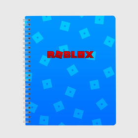 Тетрадь с принтом Roblox в Екатеринбурге, 100% бумага | 48 листов, плотность листов — 60 г/м2, плотность картонной обложки — 250 г/м2. Листы скреплены сбоку удобной пружинной спиралью. Уголки страниц и обложки скругленные. Цвет линий — светло-серый
 | blox | game | gamer | minecraft | roblox | roblox logo | игра | казуальная игра | конструктор | раблокс | роблок | роблоки | роблокс | роблокс лого | роблокс логотип