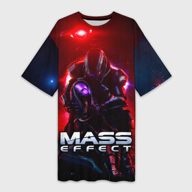Платье-футболка 3D с принтом Mass Effect в Екатеринбурге,  |  | n7 | масс эффект | н7 | шепард