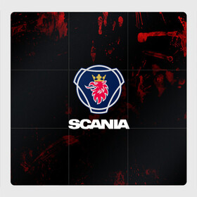 Магнитный плакат 3Х3 с принтом Scania в Екатеринбурге, Полимерный материал с магнитным слоем | 9 деталей размером 9*9 см | scania | автобус | грузовик | дальнобой | дальнобойщик | лев | скания | фура | шведское авто