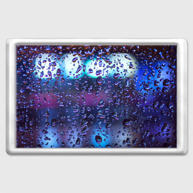 Магнит 45*70 с принтом Капли на стекле макро в Екатеринбурге, Пластик | Размер: 78*52 мм; Размер печати: 70*45 | брызги | вода | градиент | дождь | капли | макро | поверхность | повседневный | роса | стекло | текстура
