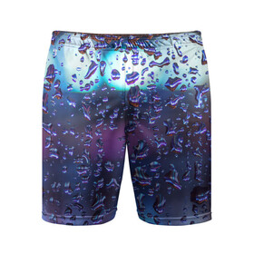 Мужские шорты спортивные с принтом Капли на стекле макро в Екатеринбурге,  |  | брызги | вода | градиент | дождь | капли | макро | поверхность | повседневный | роса | стекло | текстура