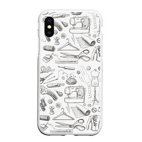 Чехол для iPhone XS Max матовый с принтом для швеи в Екатеринбурге, Силикон | Область печати: задняя сторона чехла, без боковых панелей | handmade | иголка | инструменты для шитья | хэндмэйд | швея | шить