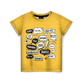 Детская футболка 3D с принтом Чатик в Екатеринбурге, 100% гипоаллергенный полиэфир | прямой крой, круглый вырез горловины, длина до линии бедер, чуть спущенное плечо, ткань немного тянется | мессенджер | надписи | сообщения | чат