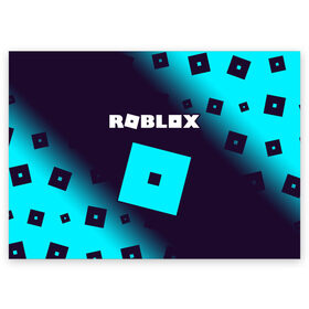 Поздравительная открытка с принтом ROBLOX / РОБЛОКС в Екатеринбурге, 100% бумага | плотность бумаги 280 г/м2, матовая, на обратной стороне линовка и место для марки
 | blocks | blox | game | games | logo | minecraft | mobile | online | roblocks | roblox | robux | studio | блоки | игра | игры | квадрат | квадратик | кщидщч | лого | логотип | майнкрафт | онлайн | роблокс | робукс | символ | символы | студия