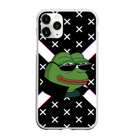 Чехол для iPhone 11 Pro матовый с принтом Pepe в очках EZ в Екатеринбурге, Силикон |  | ez | glitch | pepe | pepe frog | pepe в очках | silvername | twitch emout | жабка в очках | крестики