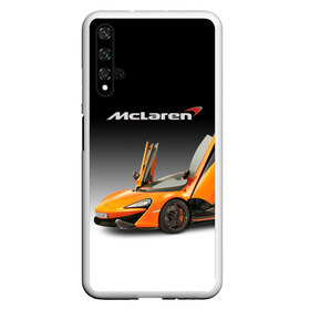 Чехол для Honor 20 с принтом McLaren в Екатеринбурге, Силикон | Область печати: задняя сторона чехла, без боковых панелей | Тематика изображения на принте: bolide | car | mclaren | motorsport | power | prestige | автомобиль | автоспорт | болид | мощь | престиж