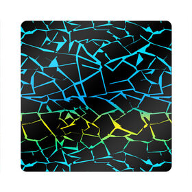 Магнит виниловый Квадрат с принтом НЕОНОВЫЙ ГРАДИЕНТ в Екатеринбурге, полимерный материал с магнитным слоем | размер 9*9 см, закругленные углы | Тематика изображения на принте: геометрия | градиент | лед | молнии | неон | пестрый | полосы | разлом | синий | спортивный | стекло | текстура