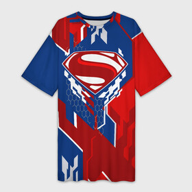 Платье-футболка 3D с принтом Знак Супермен в Екатеринбурге,  |  | justice league movie | superman logo | vdpartat | геометрия | знаки | лига справедливости | логотипы | символы | супермен