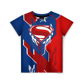 Детская футболка 3D с принтом Знак Супермен в Екатеринбурге, 100% гипоаллергенный полиэфир | прямой крой, круглый вырез горловины, длина до линии бедер, чуть спущенное плечо, ткань немного тянется | justice league movie | superman logo | vdpartat | геометрия | знаки | лига справедливости | логотипы | символы | супермен