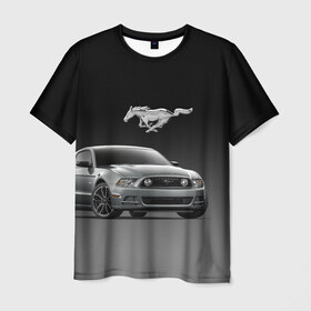 Мужская футболка 3D с принтом Mustang в Екатеринбурге, 100% полиэфир | прямой крой, круглый вырез горловины, длина до линии бедер | Тематика изображения на принте: car | hoofs | horse | mane | motorsport | mustang | power | prestige | tail | usa | автомобиль | автоспорт | грива | конь | копыта | лошадь | мощь | мустанг | престиж | сша | хвост