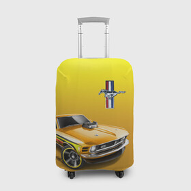 Чехол для чемодана 3D с принтом Mustang в Екатеринбурге, 86% полиэфир, 14% спандекс | двустороннее нанесение принта, прорези для ручек и колес | car | hoofs | horse | mane | motorsport | mustang | power | prestige | tail | usa | автомобиль | автоспорт | грива | конь | копыта | лошадь | мощь | мустанг | престиж | сша | хвост