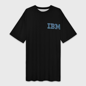 Платье-футболка 3D с принтом IBM Company в Екатеринбурге,  |  | Тематика изображения на принте: company | ibm | it | logo | айбиэм | компьютеры | лого