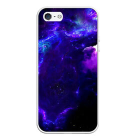 Чехол для iPhone 5/5S матовый с принтом Космическое небо в Екатеринбурге, Силикон | Область печати: задняя сторона чехла, без боковых панелей | Тематика изображения на принте: арт | звёзды | иний | космос | облако | розовый | сияние | тёмный | туманность | фиолоетовый | черный | яркие цвета