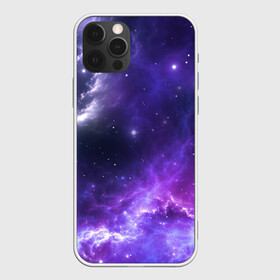 Чехол для iPhone 12 Pro с принтом Космическое небо в Екатеринбурге, силикон | область печати: задняя сторона чехла, без боковых панелей | арт | белый | бирюзовый | звёзды | космос | облако | розовый | синий | сияние | тёмный | туманность | фиолетовый | яркие цвета