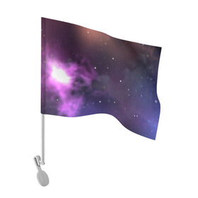 Флаг для автомобиля с принтом Космические туманности в Екатеринбурге, 100% полиэстер | Размер: 30*21 см | арт | звёзды | космос | красный | облако | оранжевый | розовый | синий | сияние | темный | туманность | фиолетовый | черный | яркие цвета