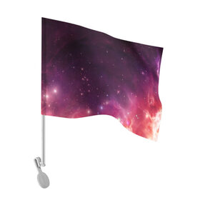 Флаг для автомобиля с принтом Космическая вспышка в Екатеринбурге, 100% полиэстер | Размер: 30*21 см | арт | желтый | звёзды | космос | красный | облако | розовый | сияние | фиолетовый | яркие цвета
