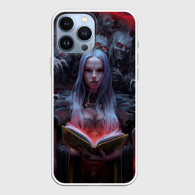 Чехол для iPhone 13 Pro Max с принтом Demonic book в Екатеринбурге,  |  | Тематика изображения на принте: book | deads | demon | demoness | demonic | demonical | demons | devil | the demon book | witch | ведьма | демон | демоница | демонический | демоны | дьявол | дьяволица | книга | колдунья | мертвецы | череп