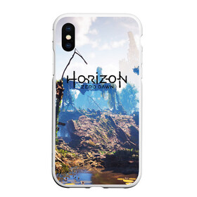 Чехол для iPhone XS Max матовый с принтом Horizon Zero Dawn в Екатеринбурге, Силикон | Область печати: задняя сторона чехла, без боковых панелей | Тематика изображения на принте: aloy | antasy girl | art | artwork | digital art | fantasy | horizon | horizon: zero dawn | landscape | tallneck | warrior fantasy | weapon | zero dawn