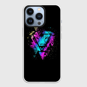 Чехол для iPhone 13 Pro с принтом Lion Neon в Екатеринбурге,  |  | lion | lion art | neon | rgb | звездный лев | лев | лев арт | неон | неоновый