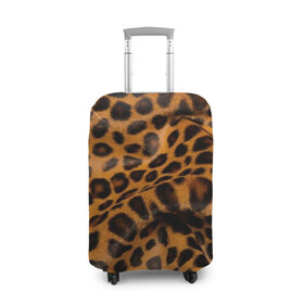 Чехол для чемодана 3D с принтом Леопард в Екатеринбурге, 86% полиэфир, 14% спандекс | двустороннее нанесение принта, прорези для ручек и колес | животные | кошки | леопард