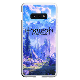 Чехол для Samsung S10E с принтом Horizon Zero Dawn в Екатеринбурге, Силикон | Область печати: задняя сторона чехла, без боковых панелей | Тематика изображения на принте: aloy | antasy girl | art | artwork | digital art | fantasy | horizon | horizon: zero dawn | landscape | tallneck | warrior fantasy | weapon | zero dawn