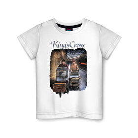 Детская футболка хлопок с принтом Kings Cross в Екатеринбурге, 100% хлопок | круглый вырез горловины, полуприлегающий силуэт, длина до линии бедер | harry potter | kings cross station | vdosadir | вокзал кингс кросс | гарри поттер | джоан роулинг | платформа