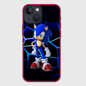 Чехол для iPhone 13 mini с принтом Sonic в Екатеринбурге,  |  | boom | cartoon | game | neon | playstation | sonic | броня | бум | герой | детские | дракон | еж | ежик | животные | звери | игра | лесные | малыш | молнии | мультфильм | мультяшный | неоновый | приключения | сияние | соник