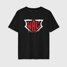 Женская футболка хлопок Oversize с принтом WAL logo в Екатеринбурге, 100% хлопок | свободный крой, круглый ворот, спущенный рукав, длина до линии бедер
 | armwrestling | wal | world armwrestling league | армрестлинг | вал