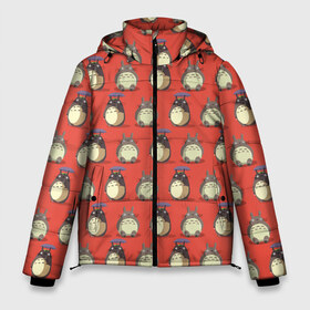 Мужская зимняя куртка 3D с принтом Маленькие Тоторо 5 в Екатеринбурге, верх — 100% полиэстер; подкладка — 100% полиэстер; утеплитель — 100% полиэстер | длина ниже бедра, свободный силуэт Оверсайз. Есть воротник-стойка, отстегивающийся капюшон и ветрозащитная планка. 

Боковые карманы с листочкой на кнопках и внутренний карман на молнии. | Тематика изображения на принте: маленькие | миядзаки | мой | сосед | тоторо | тролль | хаяо