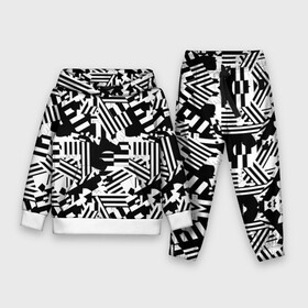 Детский костюм 3D (с толстовкой) с принтом Хаотичные линии в Екатеринбурге,  |  | абстракция | белое | геометрические абстракции | геометрия | кляксы | линии | полоски | полосы | пятна | узоры | хаос | хаотичные линии | черно белое | чернобелое | черное | черные линии