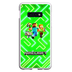 Чехол для Samsung S10E с принтом Майнкрафт Minecraft в Екатеринбурге, Силикон | Область печати: задняя сторона чехла, без боковых панелей | Тематика изображения на принте: alex | creeper | dungeons | minecraft | piggy | steve | алекс | бой | гаст | герои | детские | зелень | зомби | крипер | логотипигры | майнкрафт | мобы | неоновый | песочница | пигги | пиксельный | подземелья | популярные