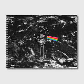 Альбом для рисования с принтом Dark Side of the Moon Stick в Екатеринбурге, 100% бумага
 | матовая бумага, плотность 200 мг. | anime | japan | manga | pink floyd | sailor moon | аниме | девочка | девушка | луна | лунная призма | манга | сейлор мун | сэйлор мун | япония